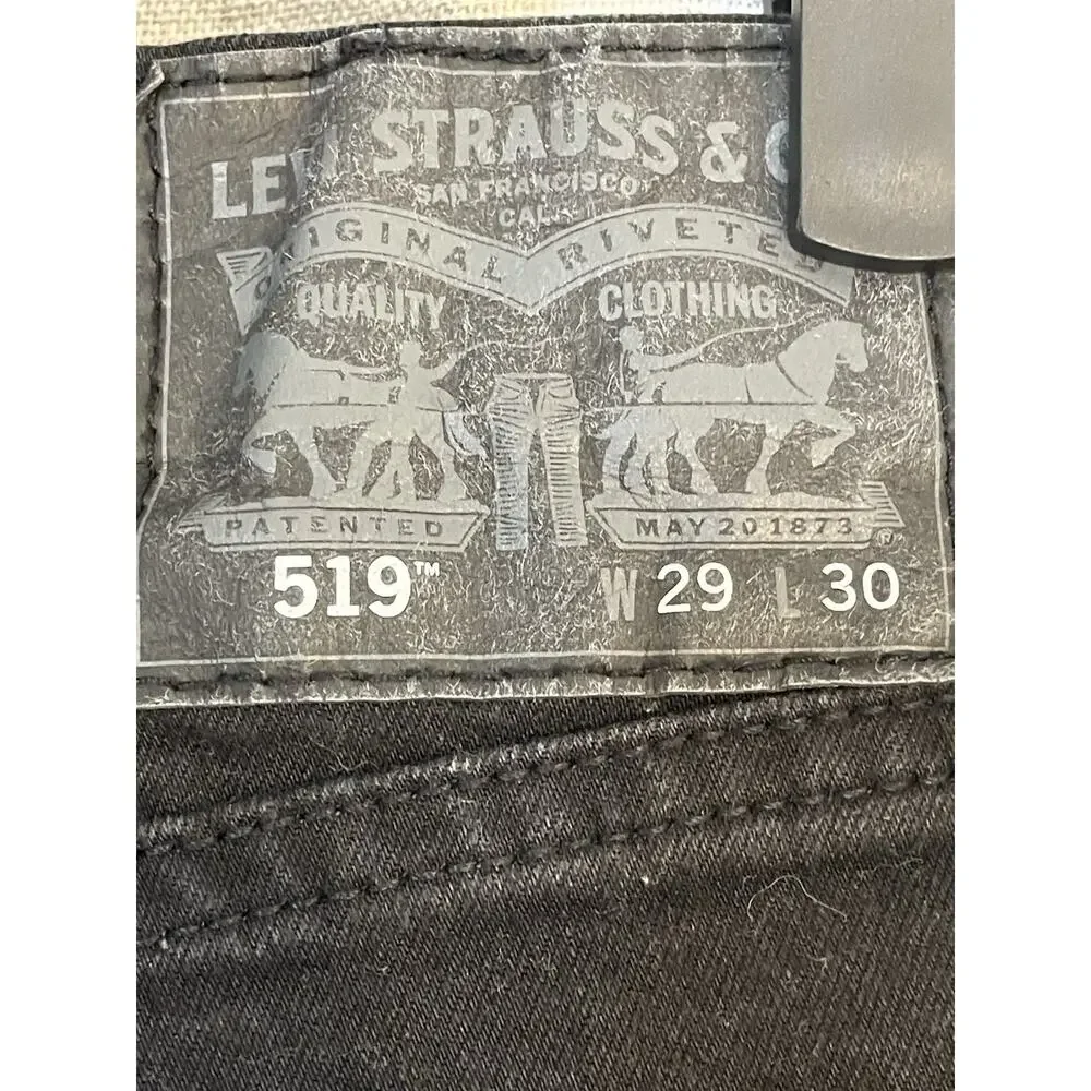Men’s Levi’s 519 Black Dark Wash Classic Straight Leg Jeans 29x30